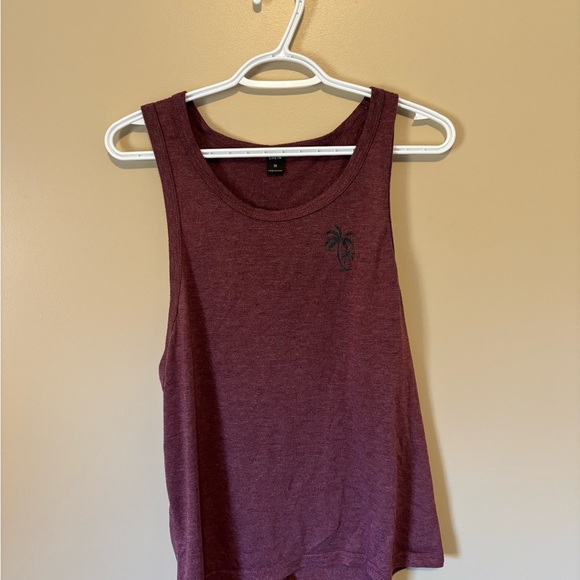 SHEIN Other - SHEIN Maroon Tank Top with Palm Tree Print